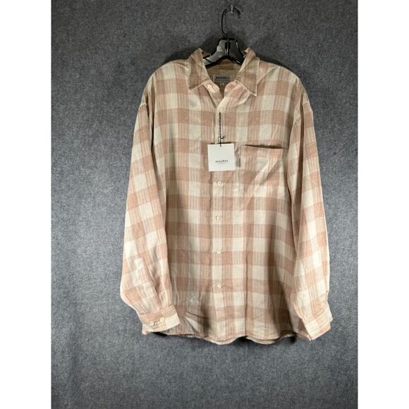maurio designed in australia Shirt Women Large Pink Plaid flannel Relax Oversize - Picture 1 of 8